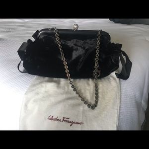 Salvatore Ferragamo velvet evening bag